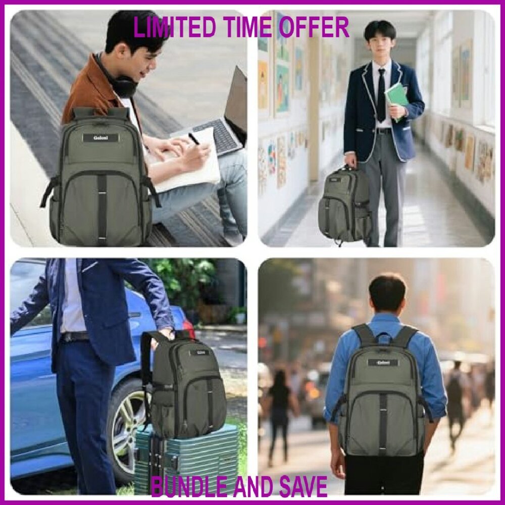 35L Travel Laptop Backpack, TSA-Approved, Water-Resistant, 15.6 Inch Compartment - Picture 8 of 8